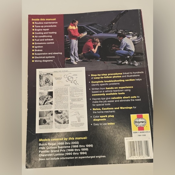 Haynes - General Motors Repair Manual For 1988 Thru 1999 #38010 Paperback Book - Picture 2 of 2